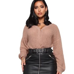 New Fashion Nova Sweater Top in Mauve Size S